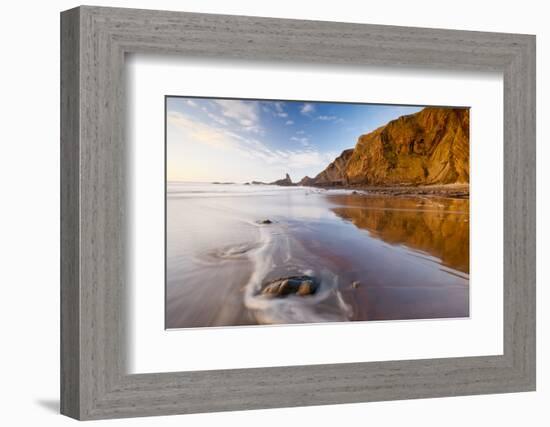 Hartland Quay in afternoon light. North Devon, UK-Ross Hoddinott-Framed Photographic Print