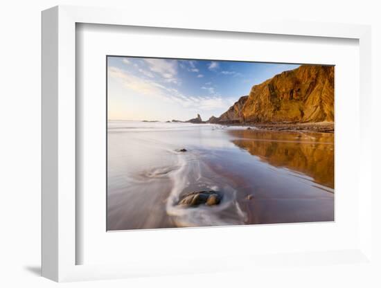 Hartland Quay in afternoon light. North Devon, UK-Ross Hoddinott-Framed Photographic Print