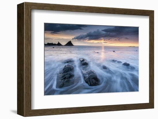 Hartland Quay, in late evening light and rising tide, Devon, UK-Ross Hoddinott-Framed Photographic Print