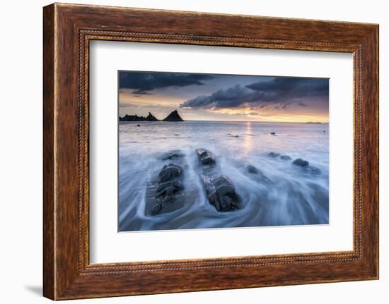 Hartland Quay, in late evening light and rising tide, Devon, UK-Ross Hoddinott-Framed Photographic Print