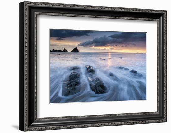 Hartland Quay, in late evening light and rising tide, Devon, UK-Ross Hoddinott-Framed Photographic Print