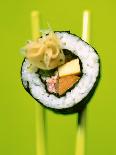 Two Maki-Sushi with Avocado and Salmon on Knife-Hartmut Kiefer-Framed Premier Image Canvas