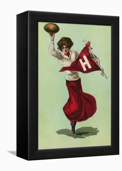 Harvard Cheerleader, Cambridge, Massachusetts-null-Framed Stretched Canvas