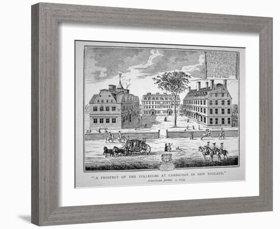 Harvard College, Cambridge, Massachusetts C.1739 (Litho)-American-Framed Giclee Print