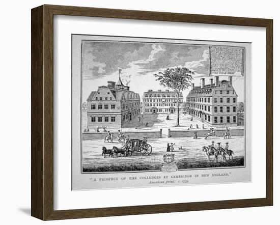 Harvard College, Cambridge, Massachusetts C.1739 (Litho)-American-Framed Giclee Print