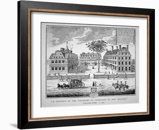 Harvard College, Cambridge, Massachusetts C.1739 (Litho)-American-Framed Giclee Print