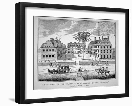 Harvard College, Cambridge, Massachusetts C.1739 (Litho)-American-Framed Giclee Print