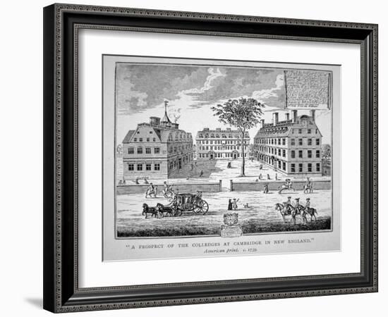 Harvard College, Cambridge, Massachusetts C.1739 (Litho)-American-Framed Giclee Print