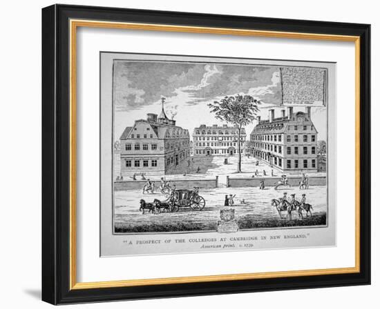 Harvard College, Cambridge, Massachusetts C.1739 (Litho)-American-Framed Giclee Print