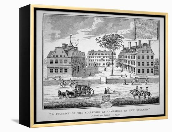 Harvard College, Cambridge, Massachusetts C.1739 (Litho)-American-Framed Premier Image Canvas