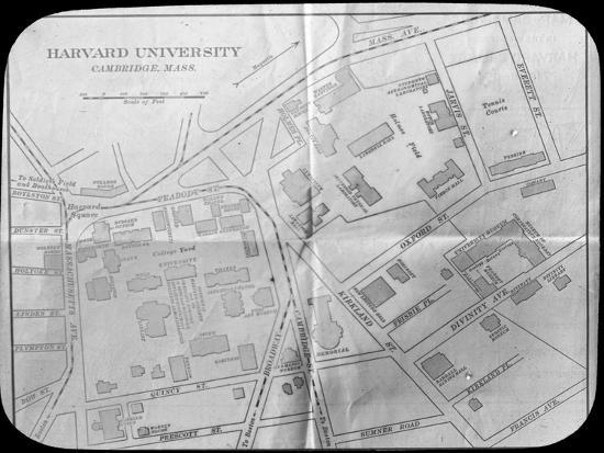Harvard University Campus Map, Cambridge, Massachusetts, USA, Late 19th ...