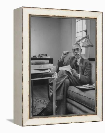 Harvard University Professor Christopher Dawson Sitting in His Study-Dmitri Kessel-Framed Premier Image Canvas