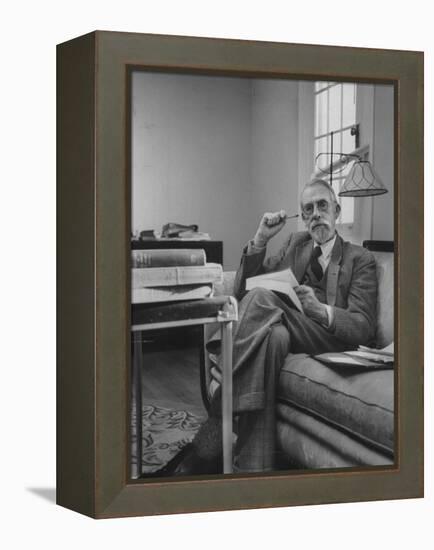 Harvard University Professor Christopher Dawson Sitting in His Study-Dmitri Kessel-Framed Premier Image Canvas