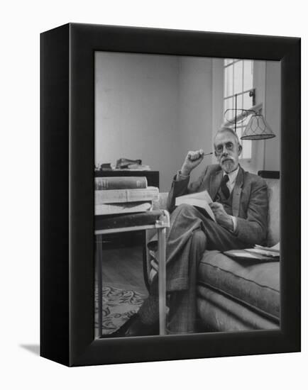 Harvard University Professor Christopher Dawson Sitting in His Study-Dmitri Kessel-Framed Premier Image Canvas