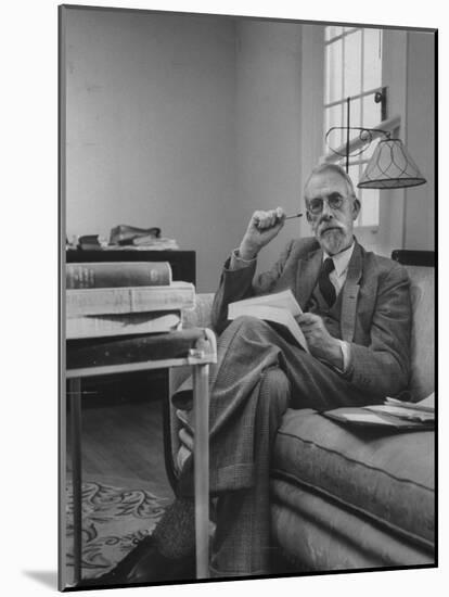 Harvard University Professor Christopher Dawson Sitting in His Study-Dmitri Kessel-Mounted Photographic Print