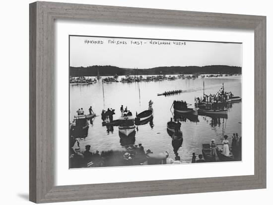 Harvard vs. Yale Rowing Crew Race Photograph - New London, CT-Lantern Press-Framed Art Print