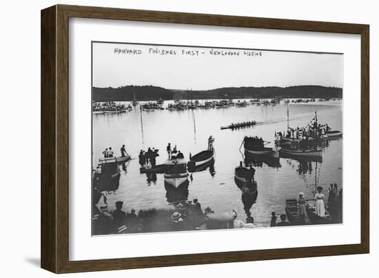 Harvard vs. Yale Rowing Crew Race Photograph - New London, CT-Lantern Press-Framed Art Print