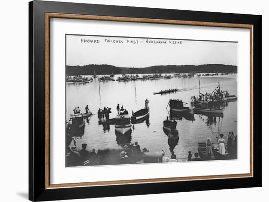 Harvard vs. Yale Rowing Crew Race Photograph - New London, CT-Lantern Press-Framed Art Print