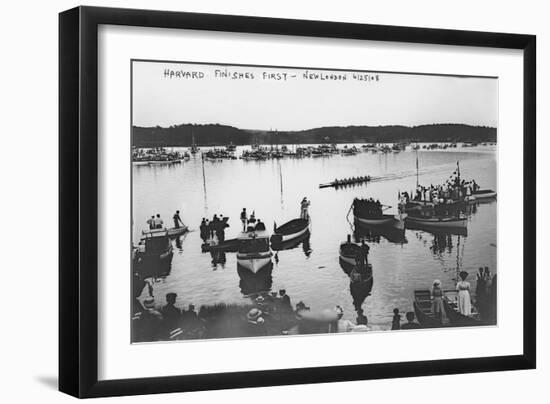 Harvard vs. Yale Rowing Crew Race Photograph - New London, CT-Lantern Press-Framed Art Print