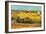 Harvest at La Crau with Montmajour in the Background-Vincent van Gogh-Framed Art Print