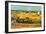 Harvest At La Crau with Montmajour In The Background-Vincent van Gogh-Framed Art Print