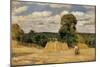 Harvest at Montfoucault-Camille Pissarro-Mounted Art Print