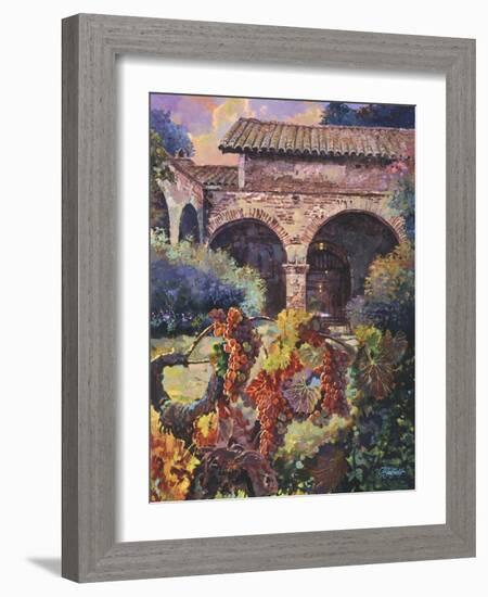 Harvest at the Mission-Clif Hadfield-Framed Art Print