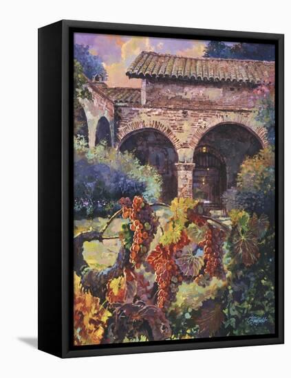 Harvest at the Mission-Clif Hadfield-Framed Stretched Canvas