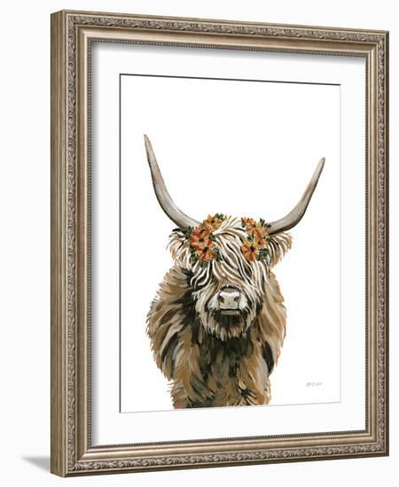 Harvest Cow Floral-Yvette St. Amant-Framed Art Print