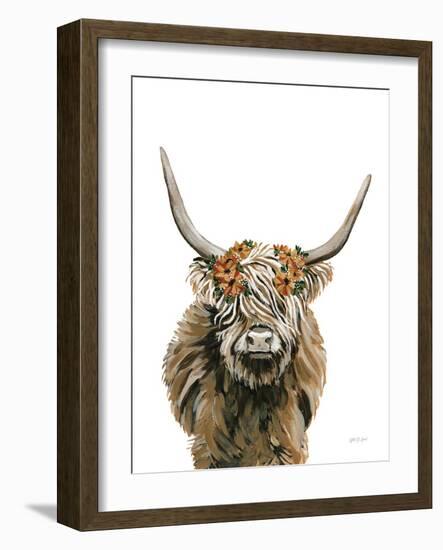 Harvest Cow Floral-Yvette St. Amant-Framed Art Print