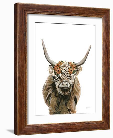 Harvest Cow Floral-Yvette St. Amant-Framed Art Print