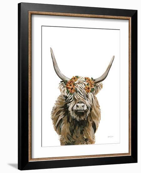 Harvest Cow Floral-Yvette St. Amant-Framed Art Print