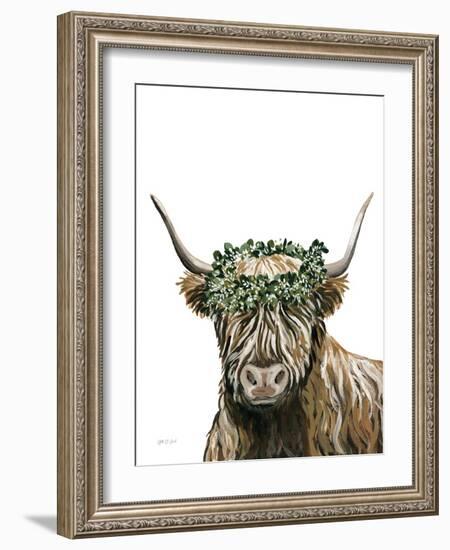 Harvest Cow Sage-Yvette St. Amant-Framed Art Print