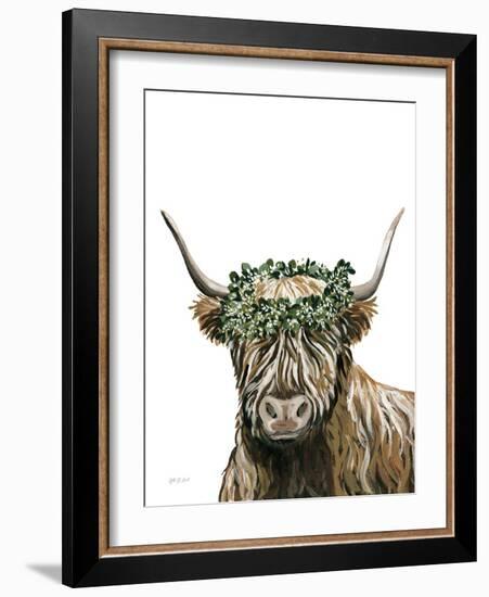 Harvest Cow Sage-Yvette St. Amant-Framed Art Print