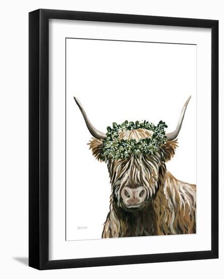 Harvest Cow Sage-Yvette St. Amant-Framed Art Print