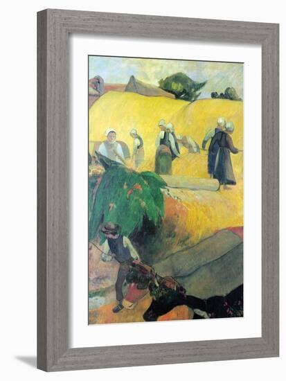 Harvest in Brittany-Paul Gauguin-Framed Art Print