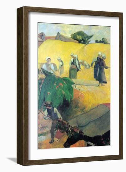 Harvest in Brittany-Paul Gauguin-Framed Art Print