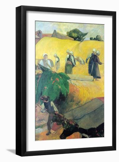 Harvest in Brittany-Paul Gauguin-Framed Art Print