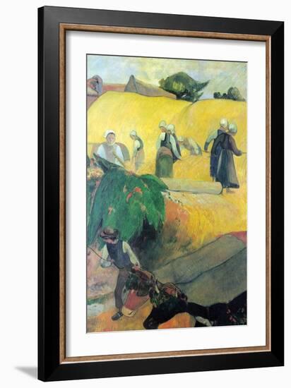 Harvest in Brittany-Paul Gauguin-Framed Art Print