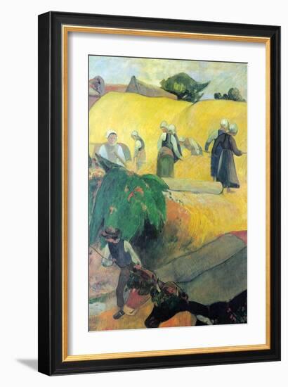 Harvest in Brittany-Paul Gauguin-Framed Art Print