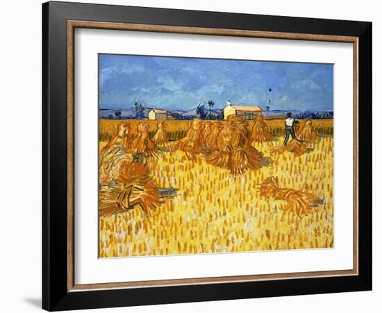 Harvest in Provence, June 1888-Vincent van Gogh-Framed Giclee Print