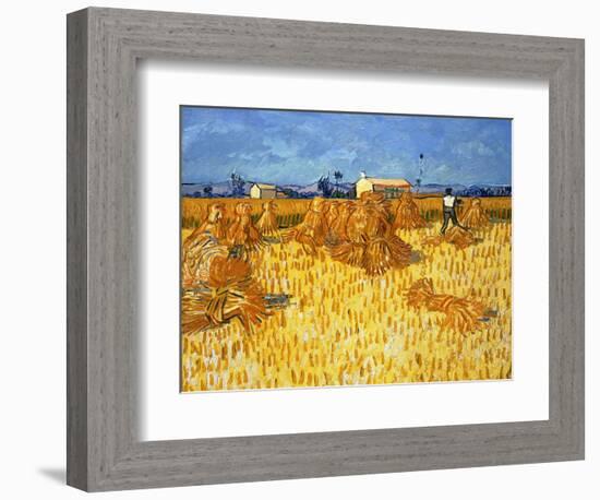 Harvest in Provence, June 1888-Vincent van Gogh-Framed Giclee Print