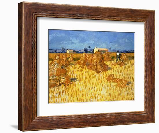 Harvest in Provence, June 1888-Vincent van Gogh-Framed Giclee Print