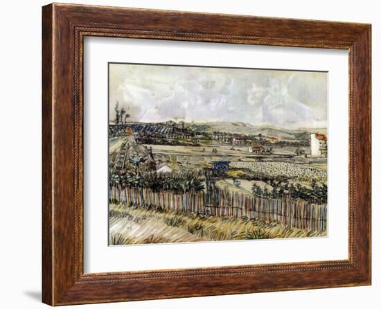 Harvest in the Crau-Vincent van Gogh-Framed Giclee Print