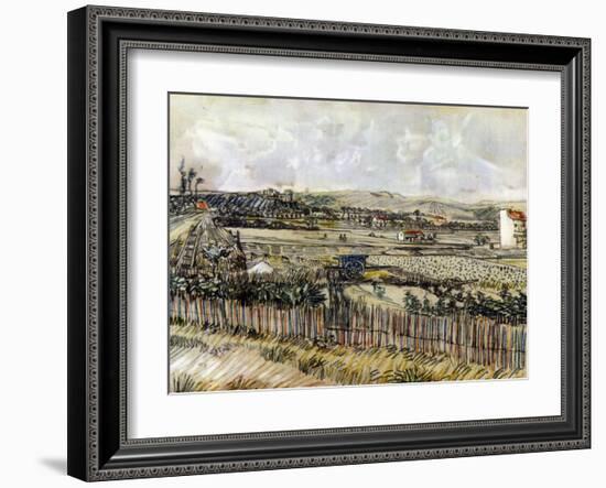 Harvest in the Crau-Vincent van Gogh-Framed Giclee Print