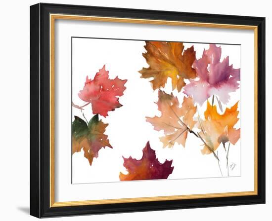 Harvest Leaves II-Lanie Loreth-Framed Art Print