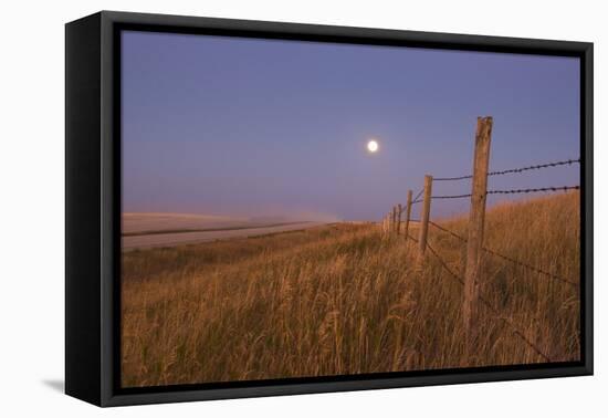 Harvest Moon Down the Road, Gleichen, Alberta, Canada-null-Framed Premier Image Canvas