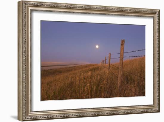 Harvest Moon Down the Road, Gleichen, Alberta, Canada-null-Framed Photographic Print