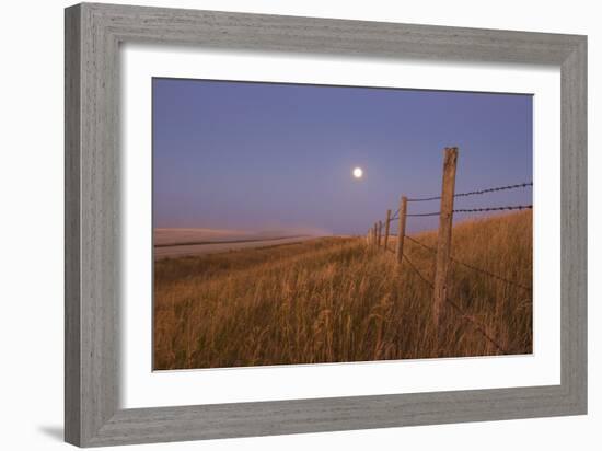 Harvest Moon Down the Road, Gleichen, Alberta, Canada-null-Framed Photographic Print