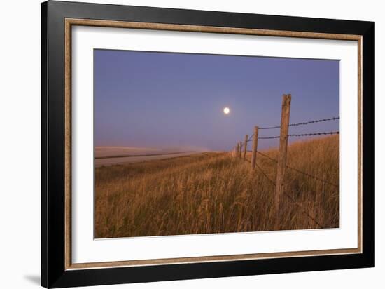 Harvest Moon Down the Road, Gleichen, Alberta, Canada-null-Framed Photographic Print